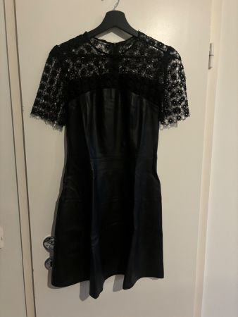 Black leather & lace like dress 38