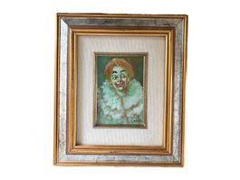 Gerahmtes Clownporträt Ölbild – Clown Gemälde