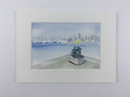 Original Aquarell Bild vom Zugersee