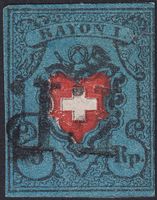 15I (KE-Einfassung) mit P.P. von ZÜRICH, Kat: 1800.- +BEFUND