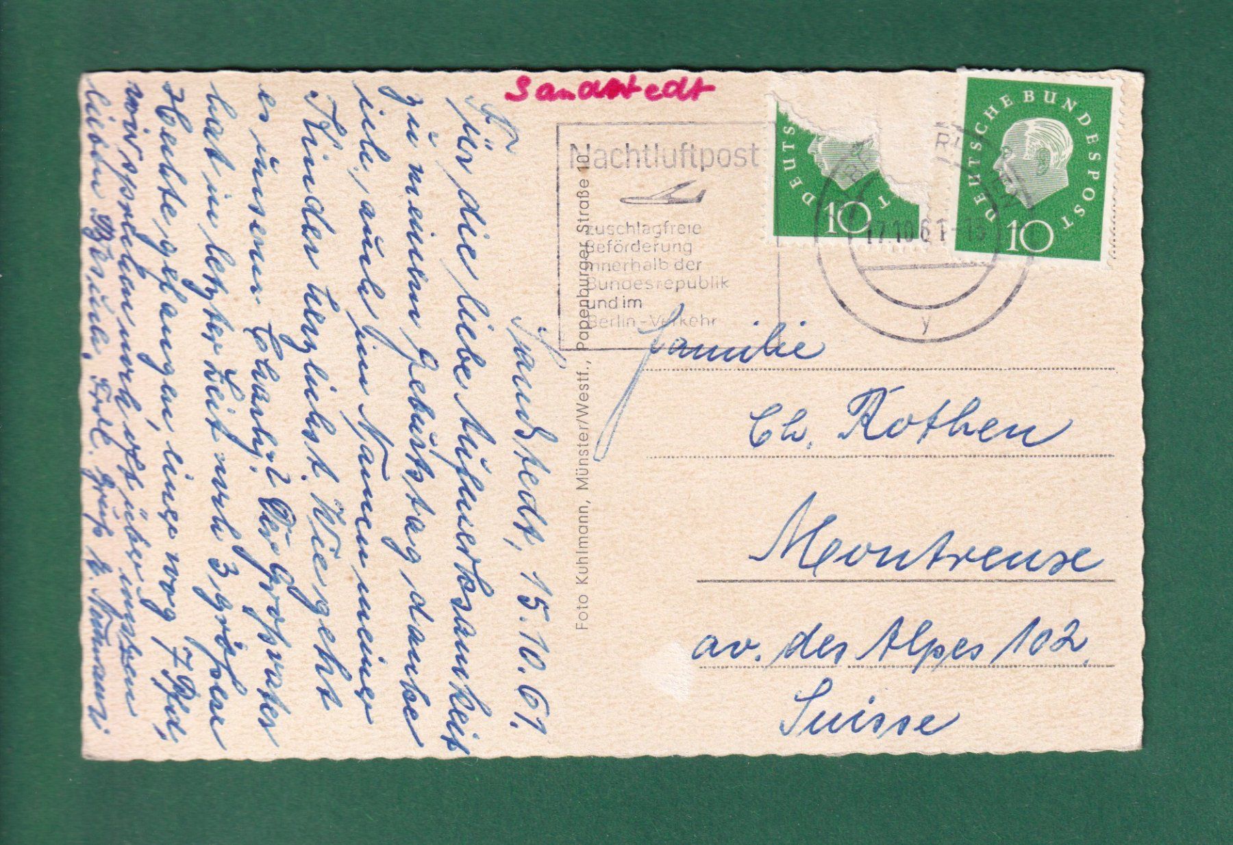 Ansichtskarten: SANDSTEDT - 5 Bilder - 1961 – Gebraucht aus Pully von nicecards-shop 1