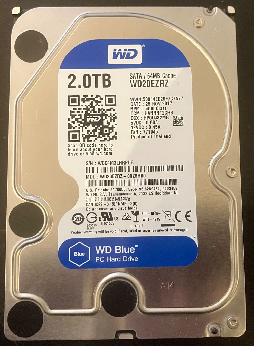 Western Digital Disques durs: Western Digital Blue 2TB HDD gebraucht – D'occasion à Worb par MK1946
