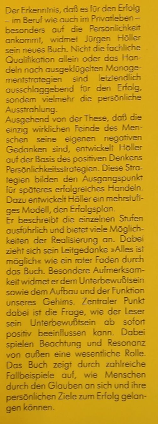 Bücher: Jürgen Höller - Alles ist möglich – Gebraucht aus Niederuzwil von lubimaja 3