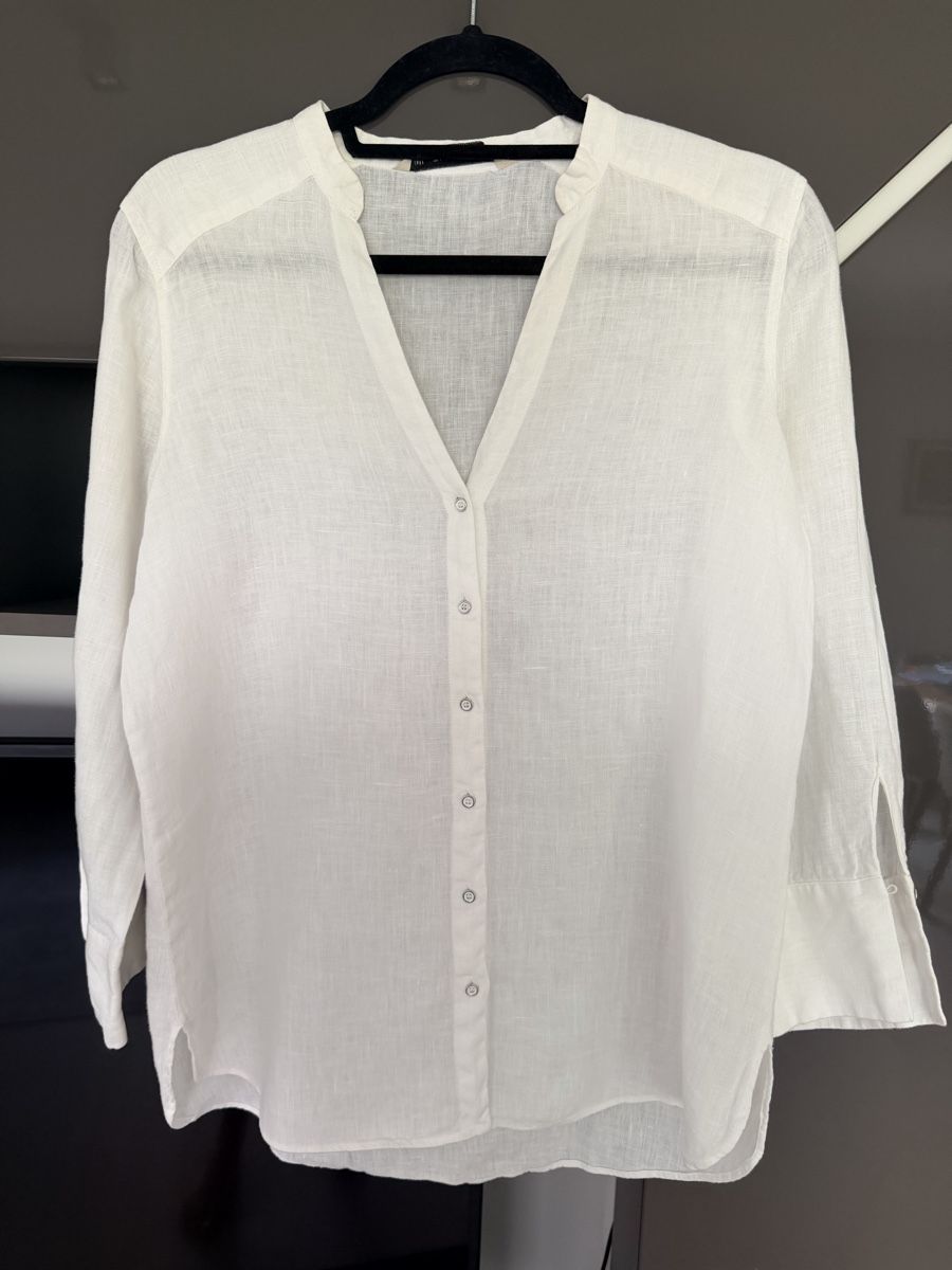 Max Mara Camicette: Camicia in lino bianco Max Mara – Usato da Lugano venduto da fer_ckb9 1
