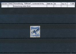 1942 Verwaltungsmarke "Officiel", Landschaft - 30 Rp.