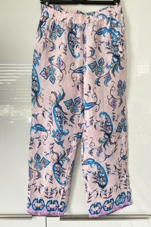 VICCI Leinenhose rosa/blau Gr. 40 I love linen