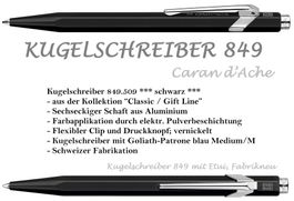 849.509 SCHWARZ ** 849 Caran d'Ache ** Goliath Blau M + Etui