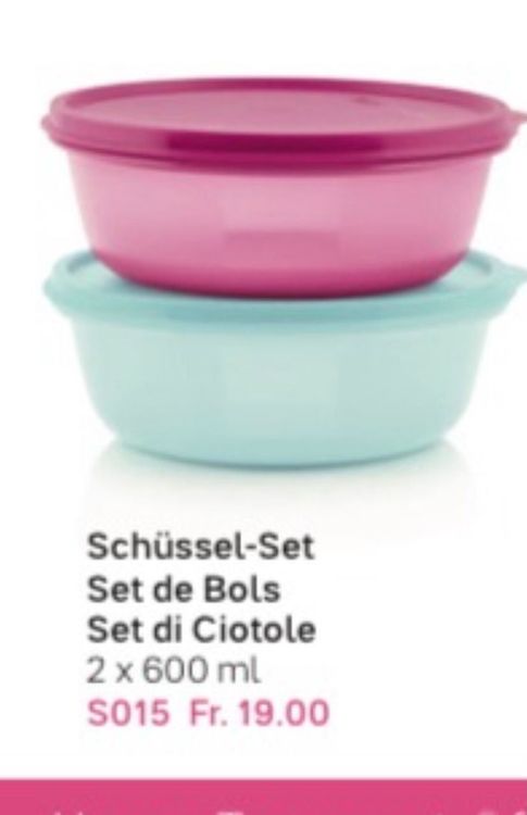 Set De 2 Bowls Tupperware Hitparade 600 Ml - Con Tapa, BPA Free, Apto Lavavajillas, Nuevo