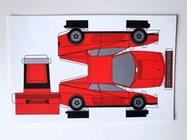 Postkarte, carte postale, Ferrari Testarossa, PARC Verlag