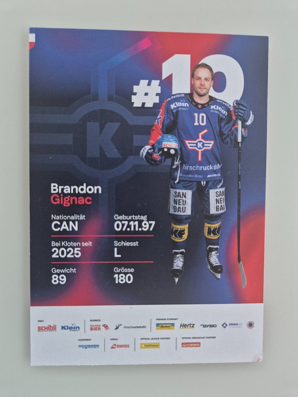 Autografi: Autogrammkarte Brandon Gignac Originalunterschrift – Nuovo (secondo la descrizione) da Eglisau venduto da nicij79 1
