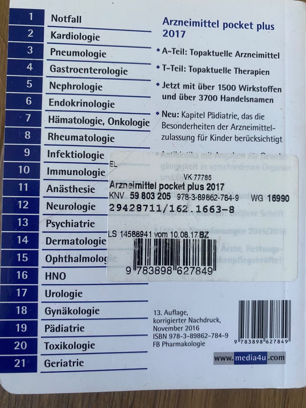 Libri: Arzneimittel pocket plus 2017 – Usato da Ins venduto da mollV123 3