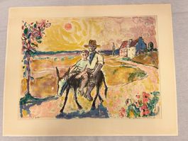 Dreispitz - Weihnachtliches Lithographie Orig. Handsigniert