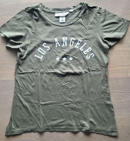 "Los Angeles" T-Shirt in Olivegrün, Grösse S