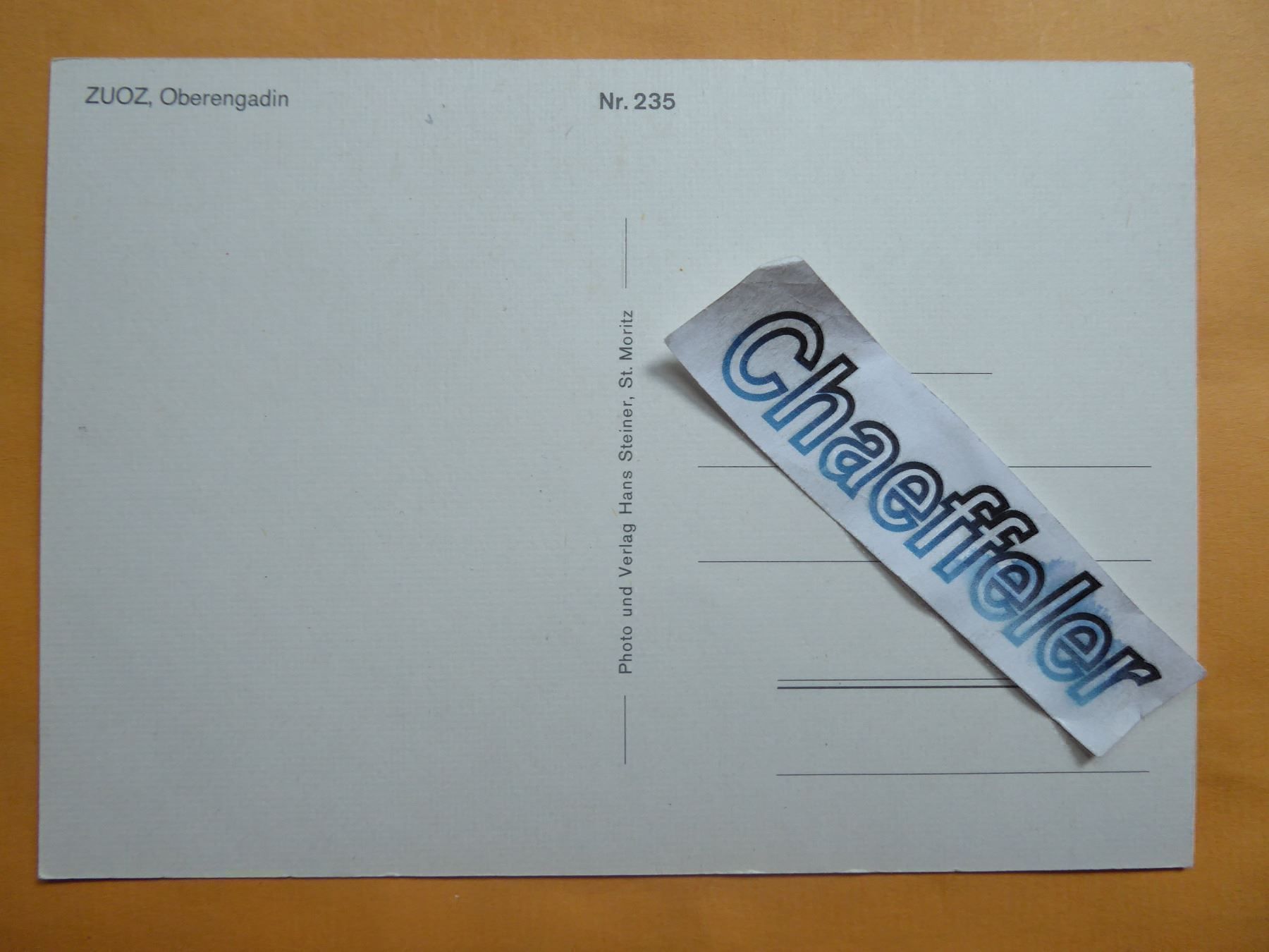 Cartoline postali: ZUOZ Oberengadin – Nuovo (secondo la descrizione) da Zürich venduto da Chaeffeler 1