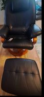 Massagesessel mit Hocker schwarz mit Heizung gebraucht