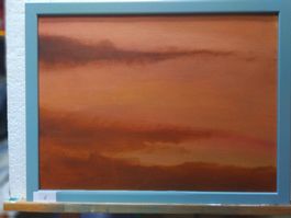 Oelgemalde 33cm x 43 Kunststoffwechslrahmen    Abendstimmung