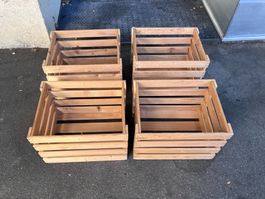 4 Stk. Holzkisten Holzharasse Holz Kiste Harasse Garten Obst