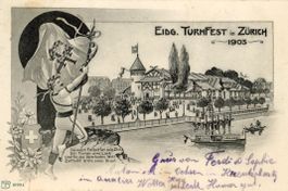 Zürich  ZH  -   Eidg. Turnfest  1903  /  Turner mit Fahne