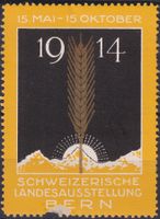 1914, sehr schöne Gelb VIGNETTE von BERN: LANDI 1914!!