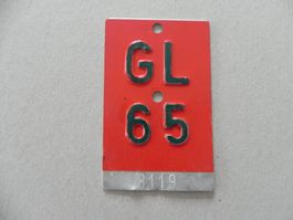 Velonummer Rad Nr. No Velo Nummer GL 65 Glarus 1965 Geschenk