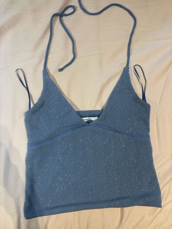 Top bretelles bleu pailleté Subdued taille S état neuf