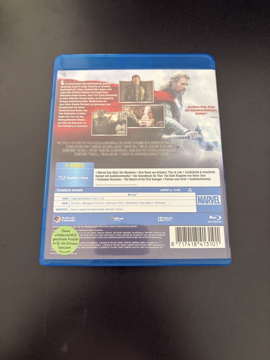 Tutti i DVDs: Thor - The Dark Kingdom (Blu-ray) – Nuovo (secondo la descrizione) da Dättlikon venduto da skabdan 1
