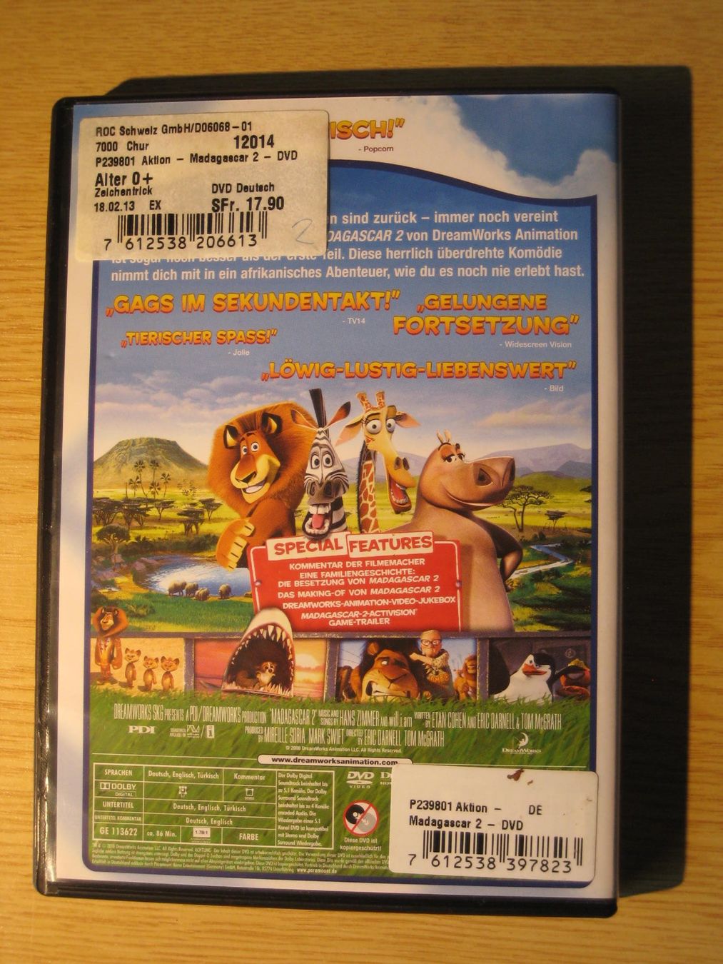 Tutti i DVDs: DVD - Madagscar 2 – Usato da Greifensee venduto da Janali01 1