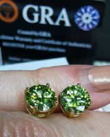 Boucles d'oreille argent avec moissanites 2 ct certifié GRA