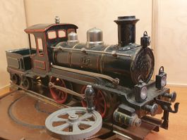 Antike Märklin 1021R Dampflok mit Uhrwerkbetrieb in Spur 1