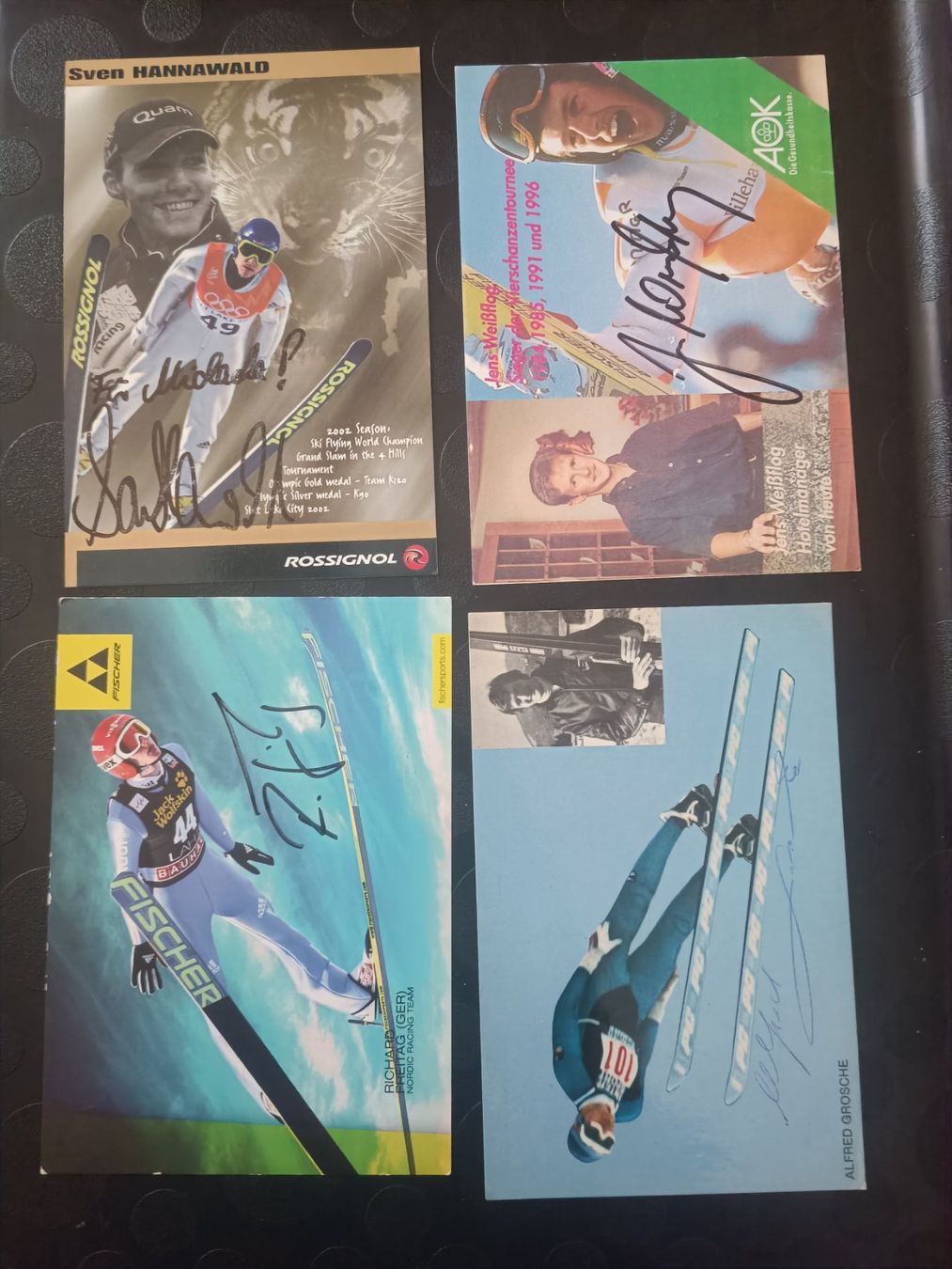 Autografi: Skispringen Set - 4 signierte Autogrammkarten – Usato da Menziken venduto da Artographs