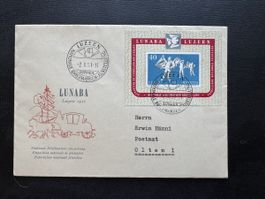 Lunaba Block- Brief gestempelt 2.10. 51 auf orig. Couvert