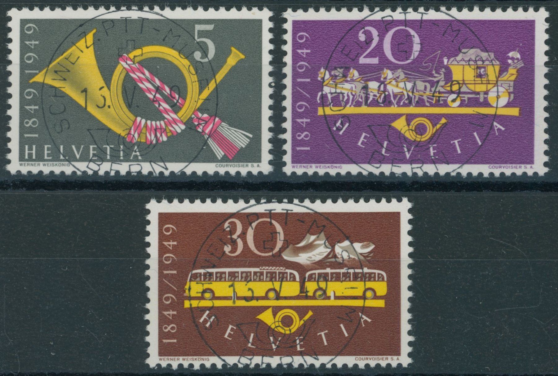 Tutti i francobolli: 1949 - Post - Ersttag Voll Stempel ET – Usato da Schindellegi venduto da leecollect