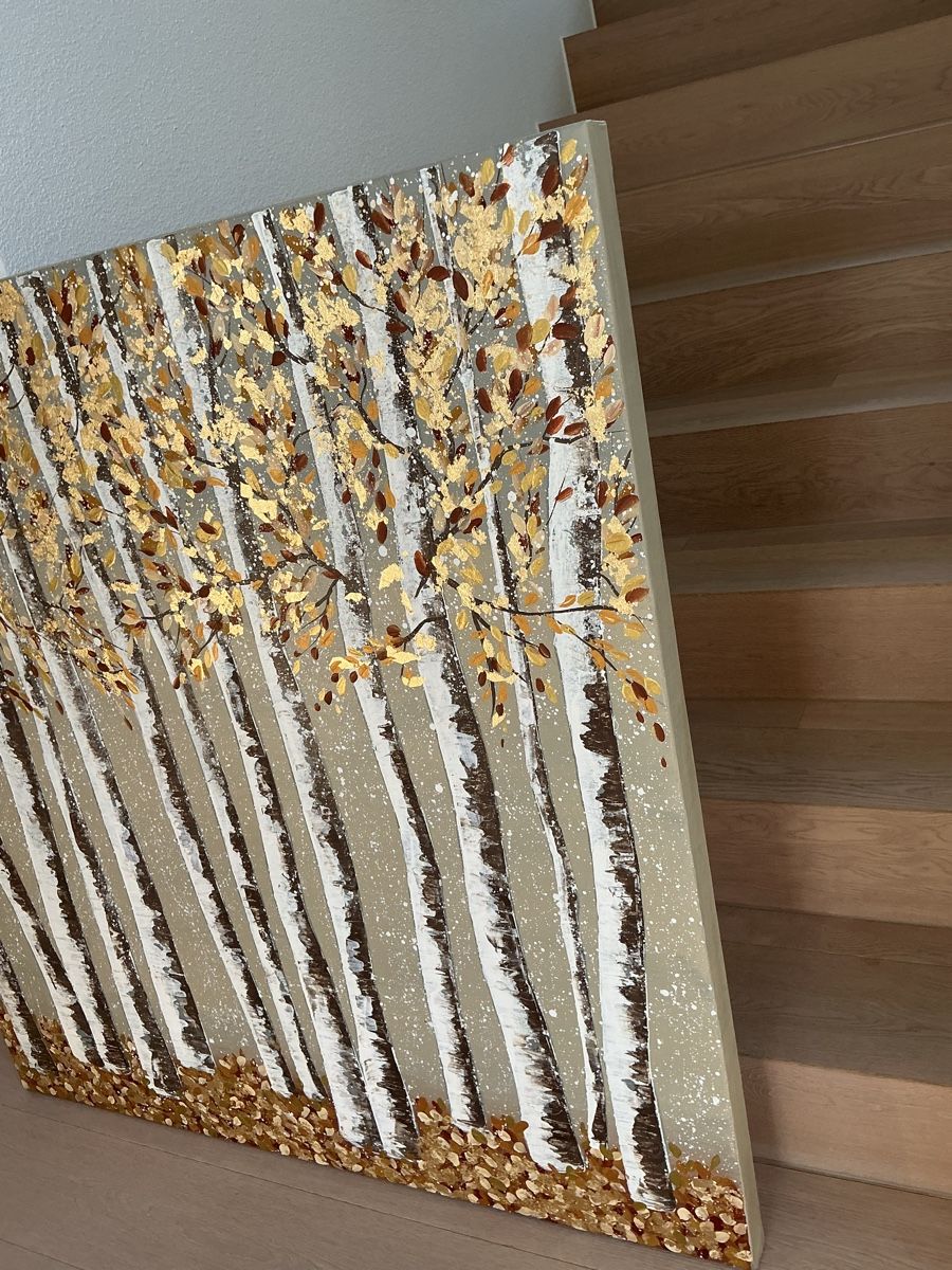 Gemälde: „Golden Forest“ XL Artwork – Neu und originalverpackt aus Uznach von Spillmannkunst43 4