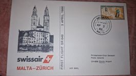 Swissair Malta - Zürich 03.04.1986
