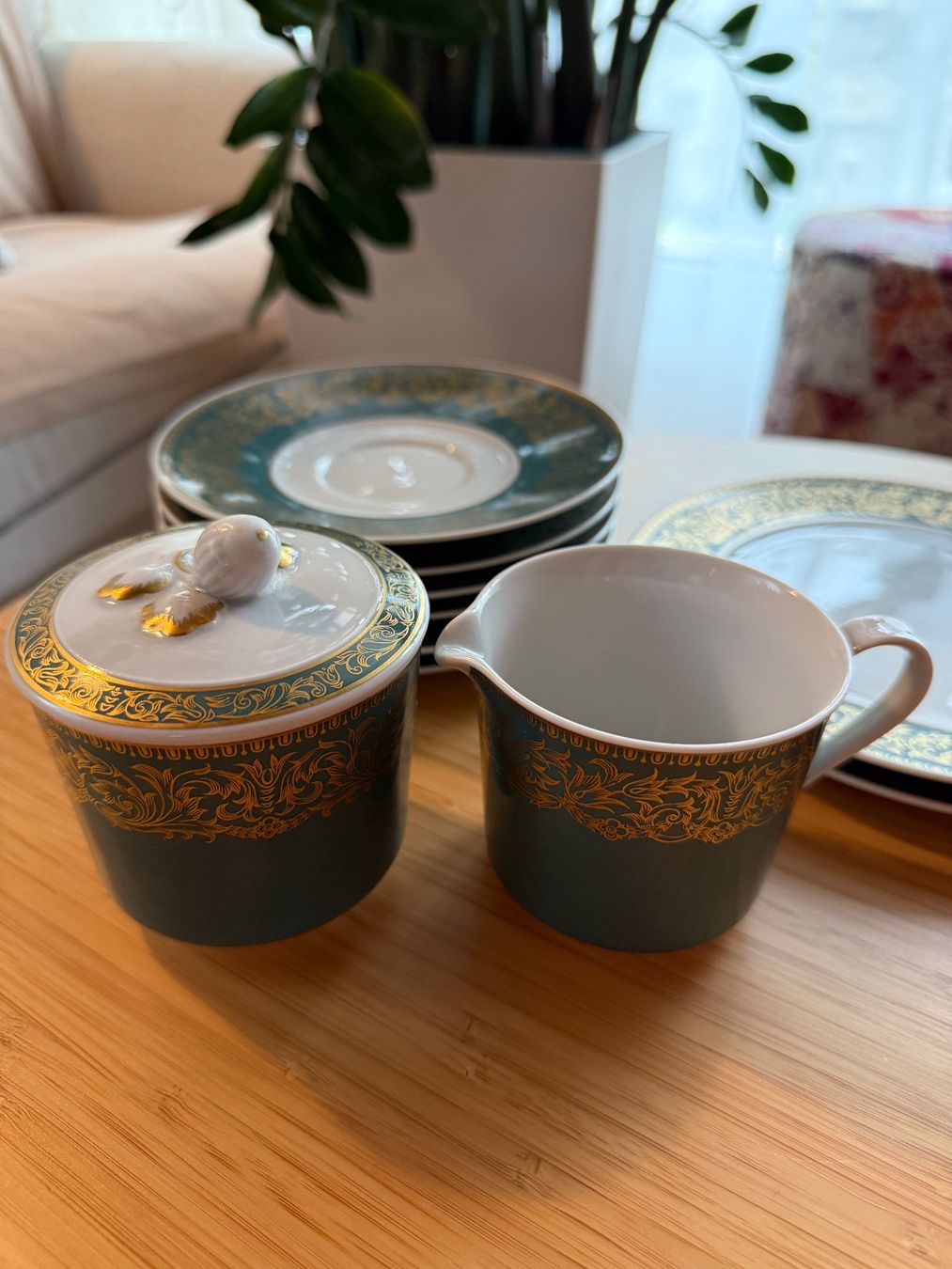 Set di piatti: Langenthal "Château" Geschirr Set Smaragd und Gold – Usato da Zürich venduto da Elena_8 6