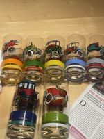 7x Vintage Gläser Oldtimer