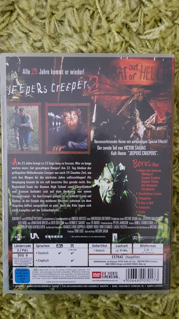 Tutti i DVDs: Jeepers Creepers 2 – Usato da Dornach venduto da Letizia1987 1