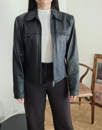 Vintage Lederblazer Echtleder, Reissverschluss, Grösse ca. M