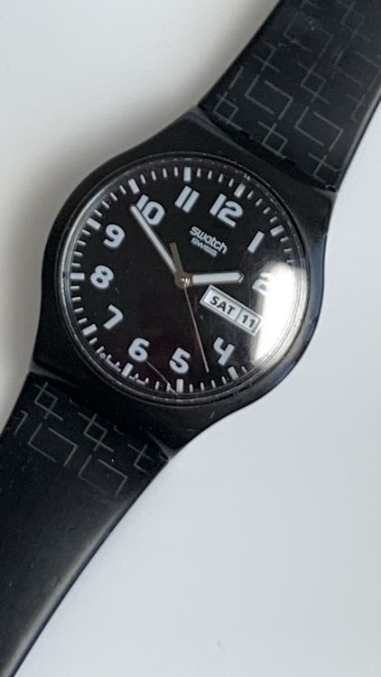Swatch Armbanduhr, Schwarz, Vintage 1
