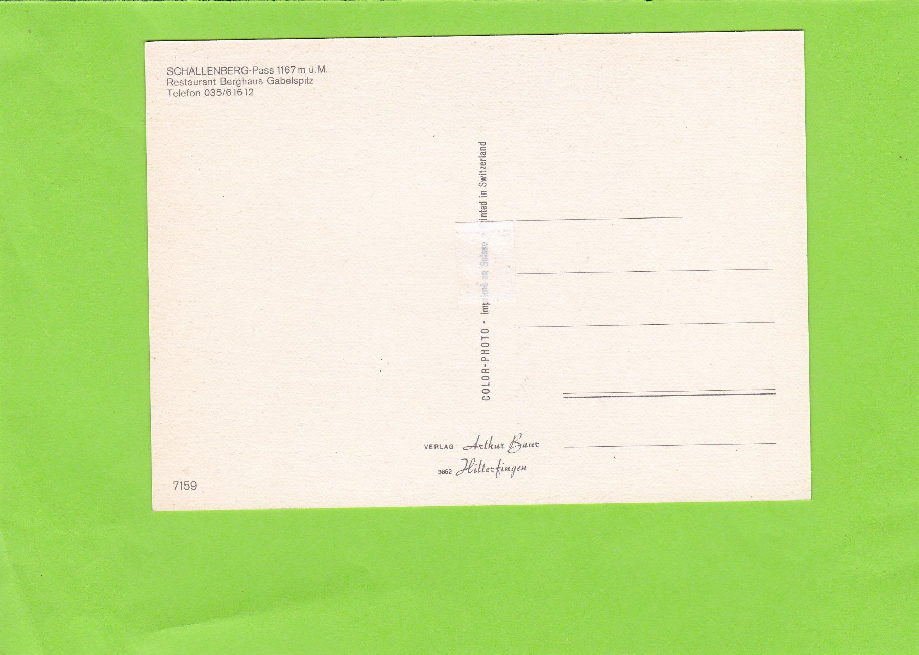 Cartoline postali: Schallenbergpass-Restaurant – Usato da St. Peterzell venduto da neckertal 1