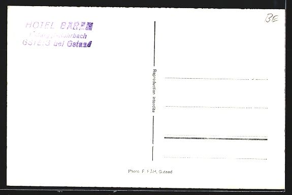 Cartoline postali: Gsteig, Hotel Bären mit Strassenpartie – Usato da Berlin venduto da bartko-reher 1