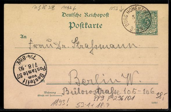 Cancelleria postale: Vorläufer-Lithographie Ganzsache PP9F29 – Usato da Berlin venduto da bartko-reher 1