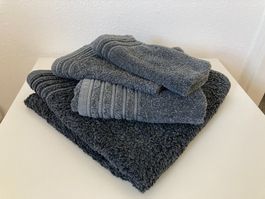 Lot de 4 serviettes grises foncé Pfister 100% coton