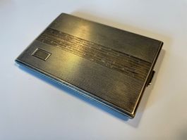 Vintage Zigarettenetui, versilbert, Art Deco Stil