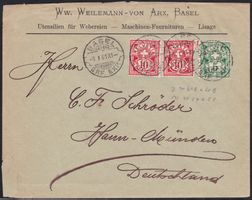 Sehr seltene Rasierklingenstempel Basel 1901 Verwend Ausland