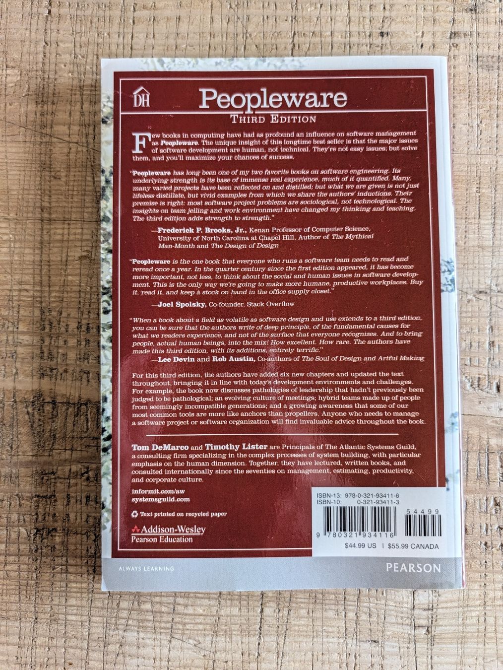 Livres: Peopleware: Productive Projects and Teams - Third Edition – D'occasion à Oberwil-Lieli par stefim 1