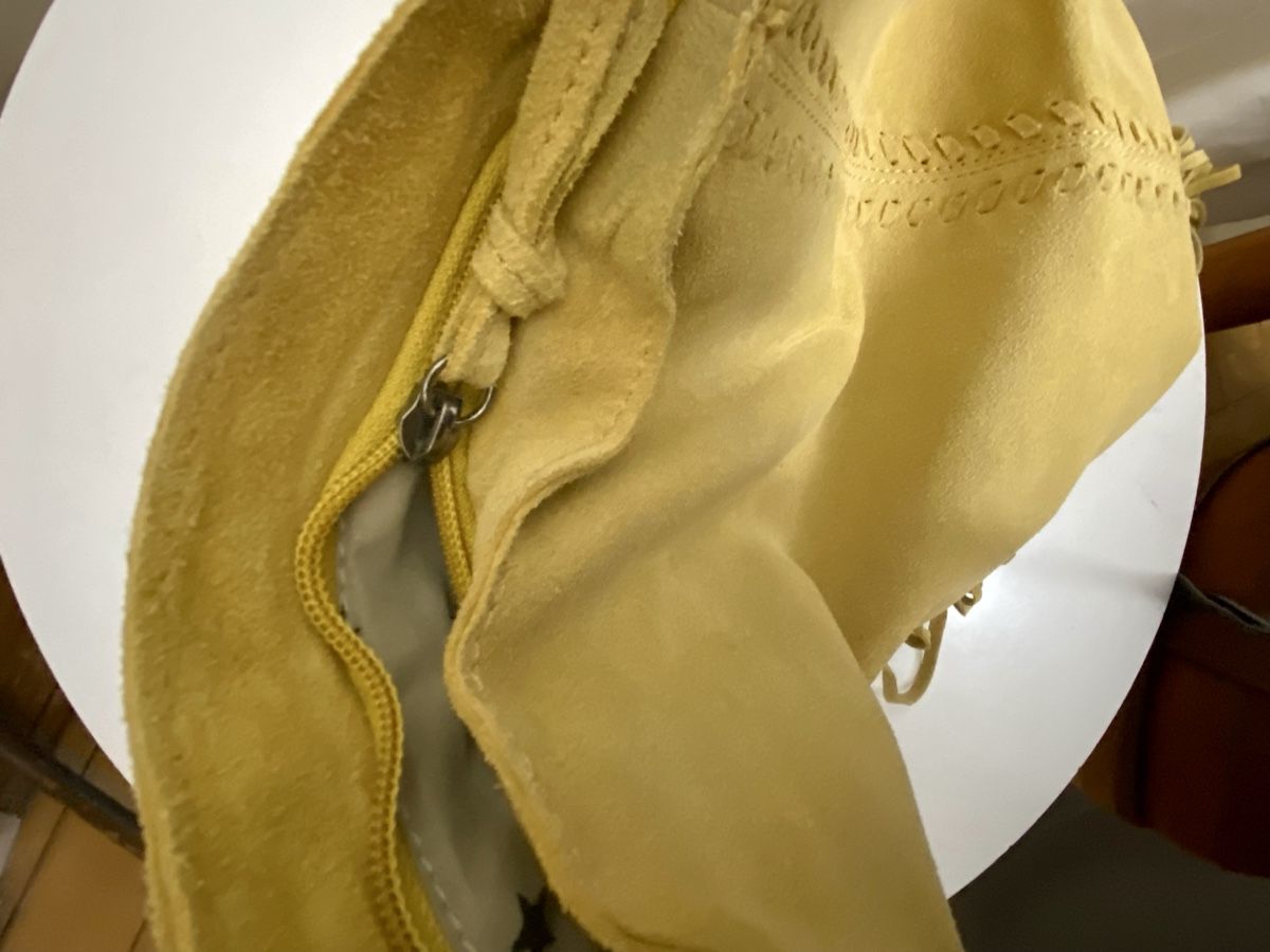 Borse da donna: Wildledertasche in Vanillegelb mit Fransen – Nuovo (secondo la descrizione) da Zürich venduto da Unique2400 5