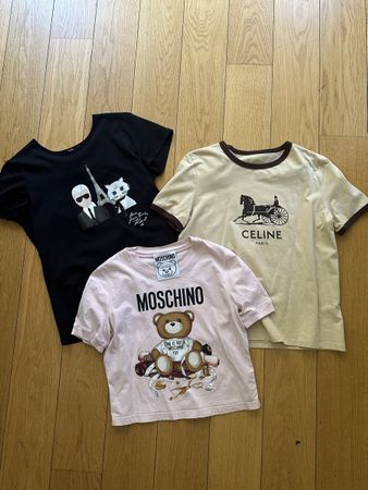 3x T-Shirts Moschino Celine Karl Lagerfeld