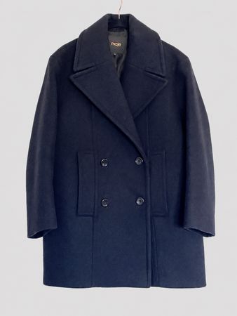 Maje Galeto caban laine marine oversize taille 34