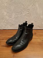 Schwarze Leder Chelsea Boots aus Leder Made in Italy Gr. 40